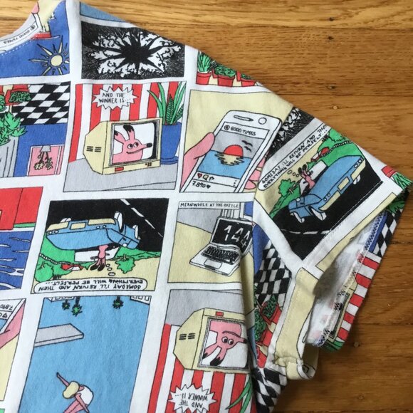 Zara Trafualuc Comic Graphic Short Sleeve Tshirt Top - Picture 4 of 6